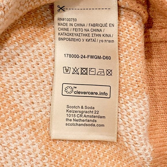 Scotch & Soda Kids Argyle Checkerboard Knit Sweater – Size 10/140 – Tan & Cream - Picture 9 of 12